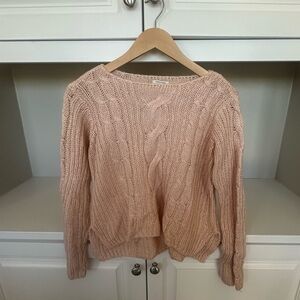 Forever 21 Blush Cable Knit Crew Sweater